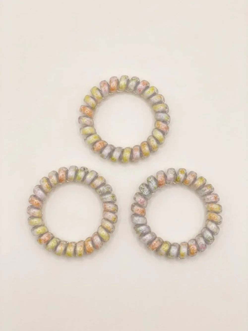 Set of 3 Pastel Confetti Spiral Hair Ties